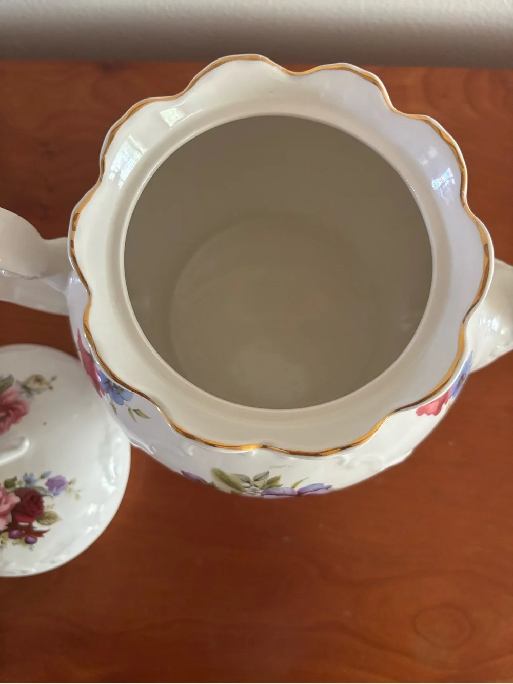 Crown Dorset Teapot with Purple Floral Motif - Picture 6 of 7